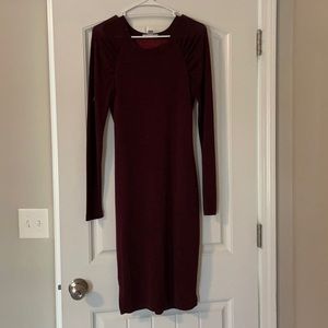 Burgundy Motherhood Maternity Dress